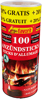 100 sticks d‘allumage avec 20 % gratuit
